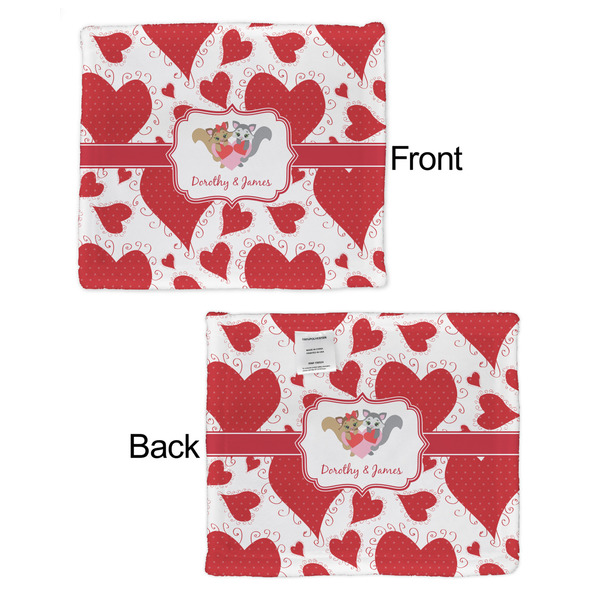 Cute Squirrel Couple Security Blanket - Front & Back View