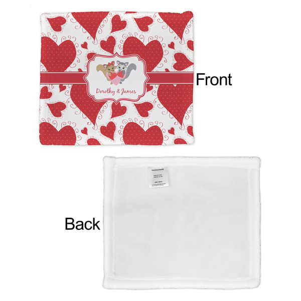 Cute Squirrel Couple Security Blanket - Front & White Back View