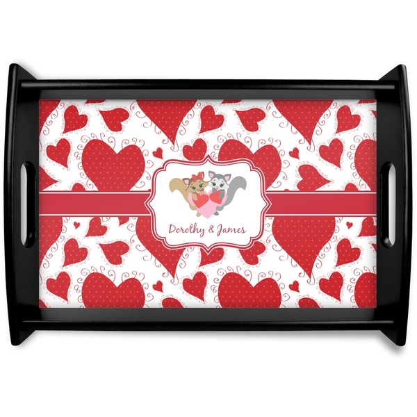 Custom Cute Squirrel Couple Wooden Tray (Personalized)