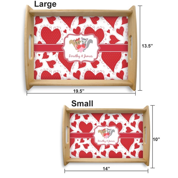 Cute Squirrel Couple Serving Tray Wood Sizes