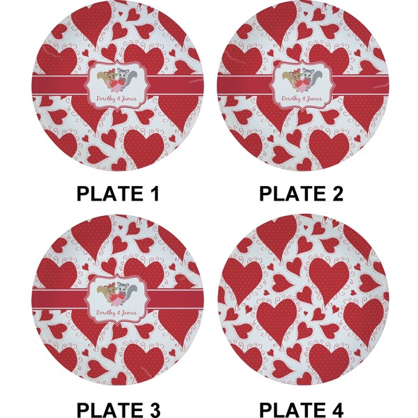 Cute Raccoon Couple Set of Appetizer / Dessert Plates (Approval)