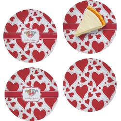 Cute Squirrel Couple Set of 4 Glass Appetizer / Dessert Plate 8" (Personalized)