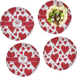 Cute Squirrel Couple Set of 4 Glass Lunch / Dinner Plate 10" (Personalized)