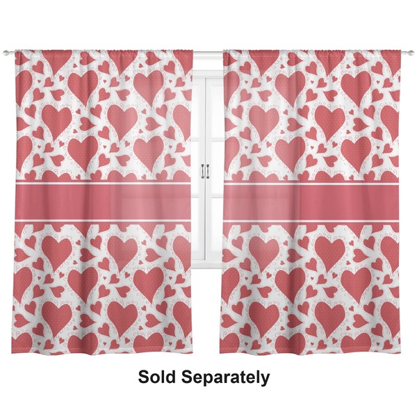 Cute Raccoon Couple Sheer Curtains