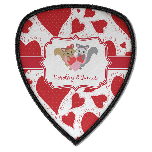 Custom Cute Squirrel Couple Iron on Shield Patch A w/ Couple's Names