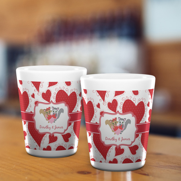 Cute Squirrel Couple Shot Glass - White - LIFESTYLE