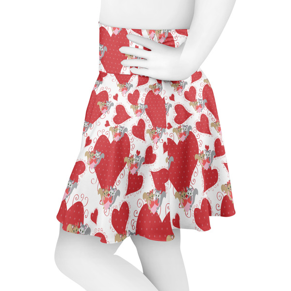 Cute Squirrel Couple Skater Skirt - Side