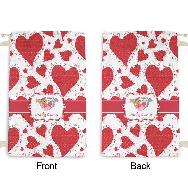 Cute Squirrel Couple Small Laundry Bag - Front & Back View