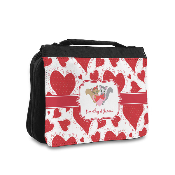 Custom Cute Squirrel Couple Toiletry Bag - Small (Personalized)