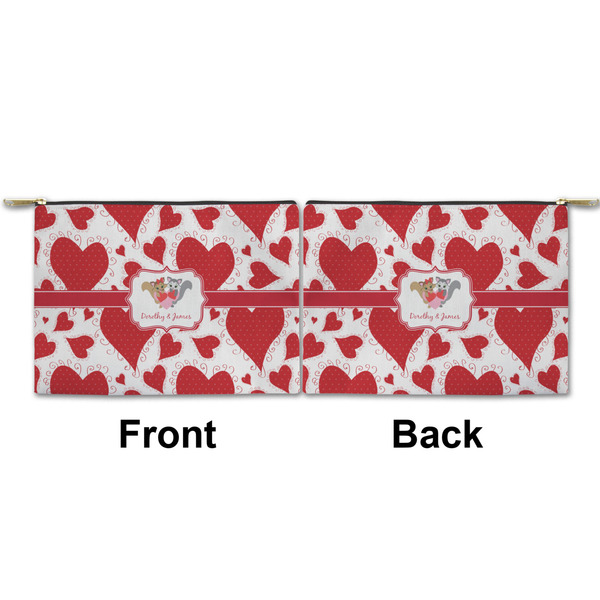 Cute Squirrel Couple Small Zipper Pouch Approval (Front and Back)