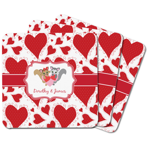 Cute Squirrel Couple Square Fridge Magnet - MAIN