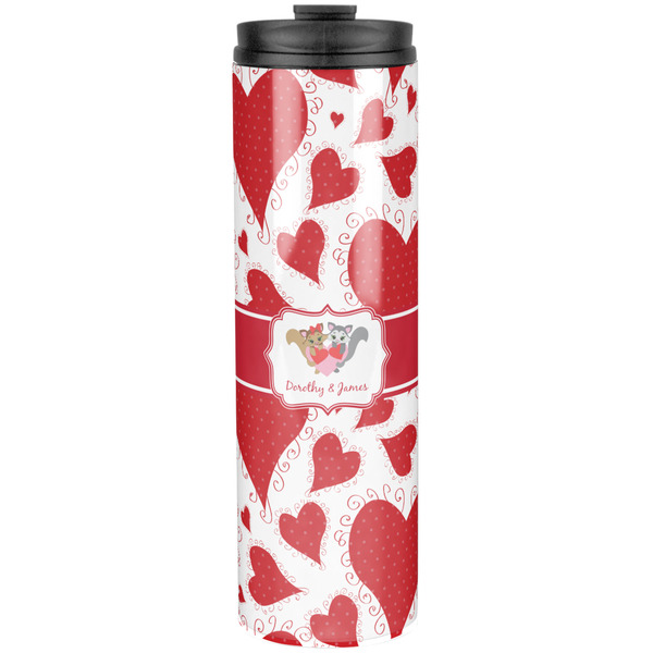 Custom Cute Squirrel Couple Stainless Steel Skinny Tumbler - 20 oz (Personalized)