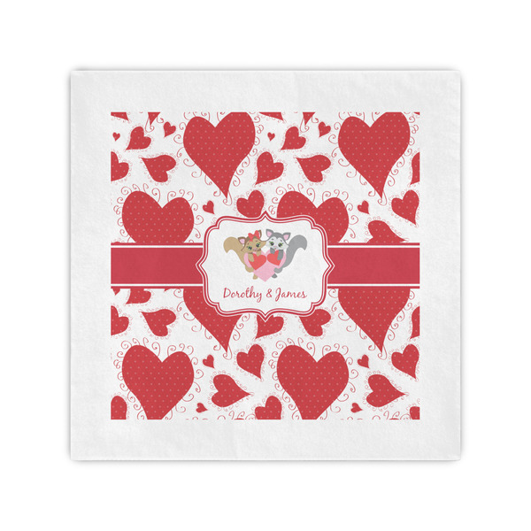 Custom Cute Squirrel Couple Cocktail Napkins (Personalized)