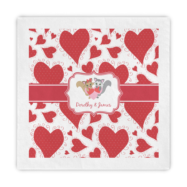 Custom Cute Squirrel Couple Decorative Paper Napkins (Personalized)