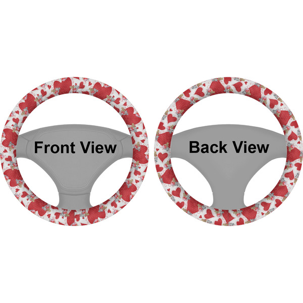 Cute Squirrel Couple Steering Wheel Cover- Front and Back
