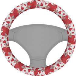 Cute Raccoon Couple Steering Wheel Cover (Personalized)