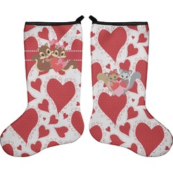 Cute Squirrel Couple Holiday Stocking - Double-Sided - Neoprene