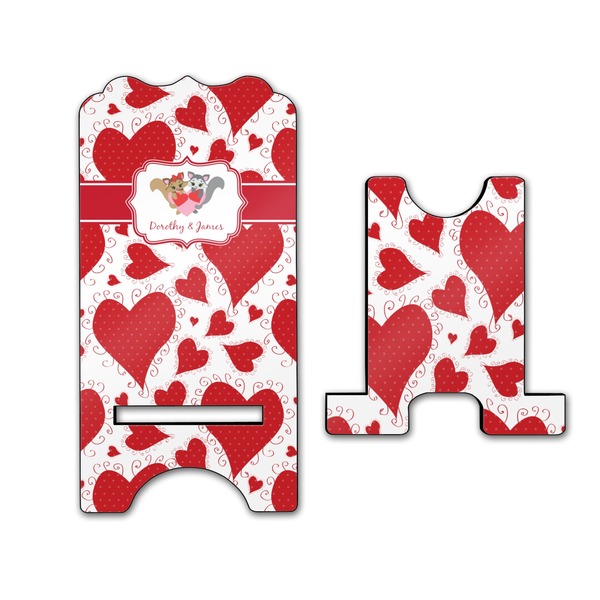 Cute Squirrel Couple Stylized Phone Stand - Front & Back - Large