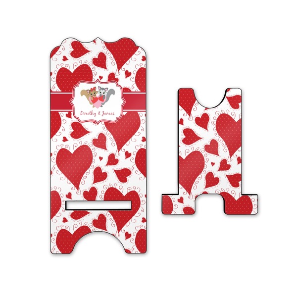 Cute Squirrel Couple Stylized Phone Stand - Front & Back - Small