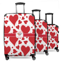 Cute Squirrel Couple 3 Piece Luggage Set - 20" Carry On, 24" Medium Checked, 28" Large Checked (Personalized)