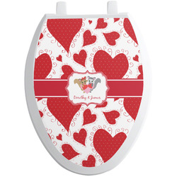 Cute Raccoon Couple Toilet Seat Decal - Elongated (Personalized)