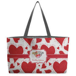 Cute Squirrel Couple Beach Totes Bag - w/ Black Handles (Personalized)
