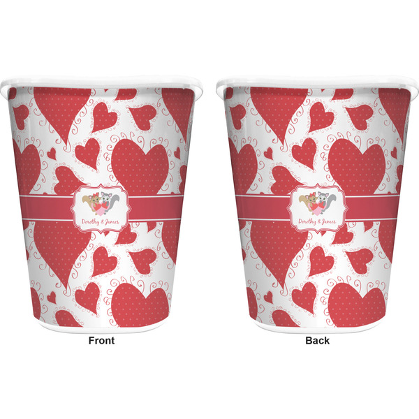 Cute Squirrel Couple Trash Can White - Front and Back - Apvl