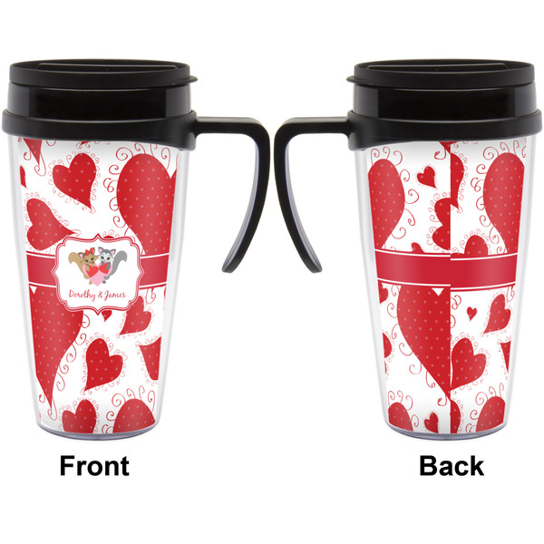 Cute Squirrel Couple Travel Mug with Black Handle - Approval
