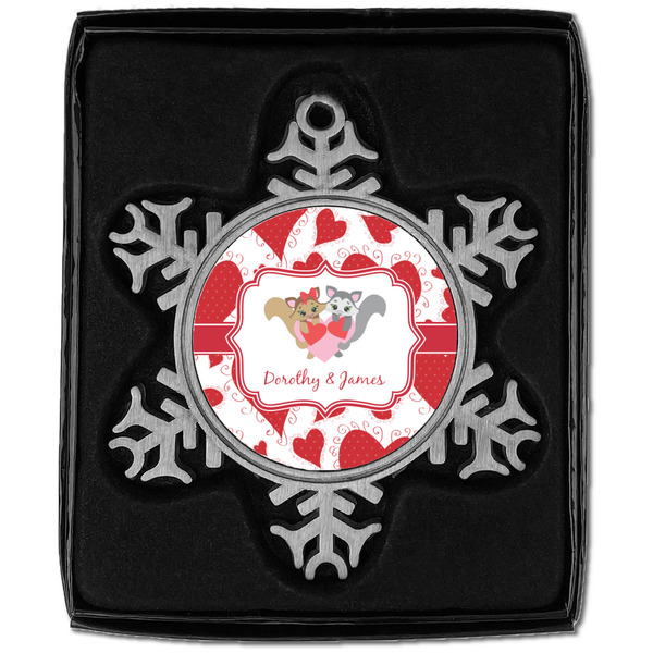 Cute Squirrel Couple Vintage Snowflake - In box