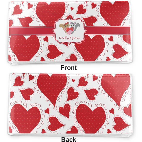 Cute Squirrel Couple Vinyl Check Book Cover - Front and Back