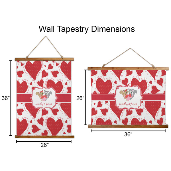 Cute Squirrel Couple Wall Hanging Tapestries - Parent/Sizing