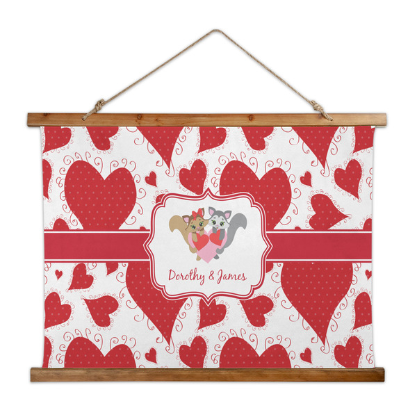 Custom Cute Squirrel Couple Wall Hanging Tapestry - Wide (Personalized)