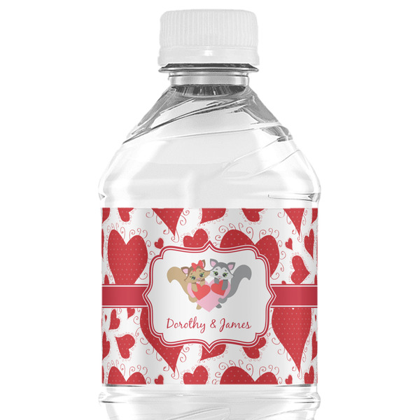 Custom Cute Squirrel Couple Water Bottle Labels - Custom Sized (Personalized)