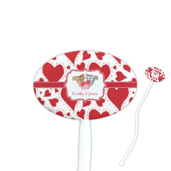 Cute Squirrel Couple 7" Oval Plastic Stir Sticks - White - Single Sided (Personalized)