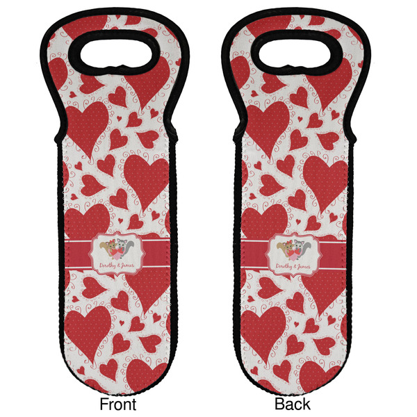 Cute Squirrel Couple Wine Tote Front & Back