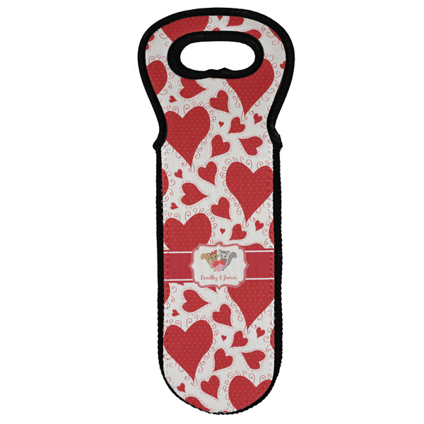 Custom Cute Raccoon Couple Wine Tote Bag (Personalized)