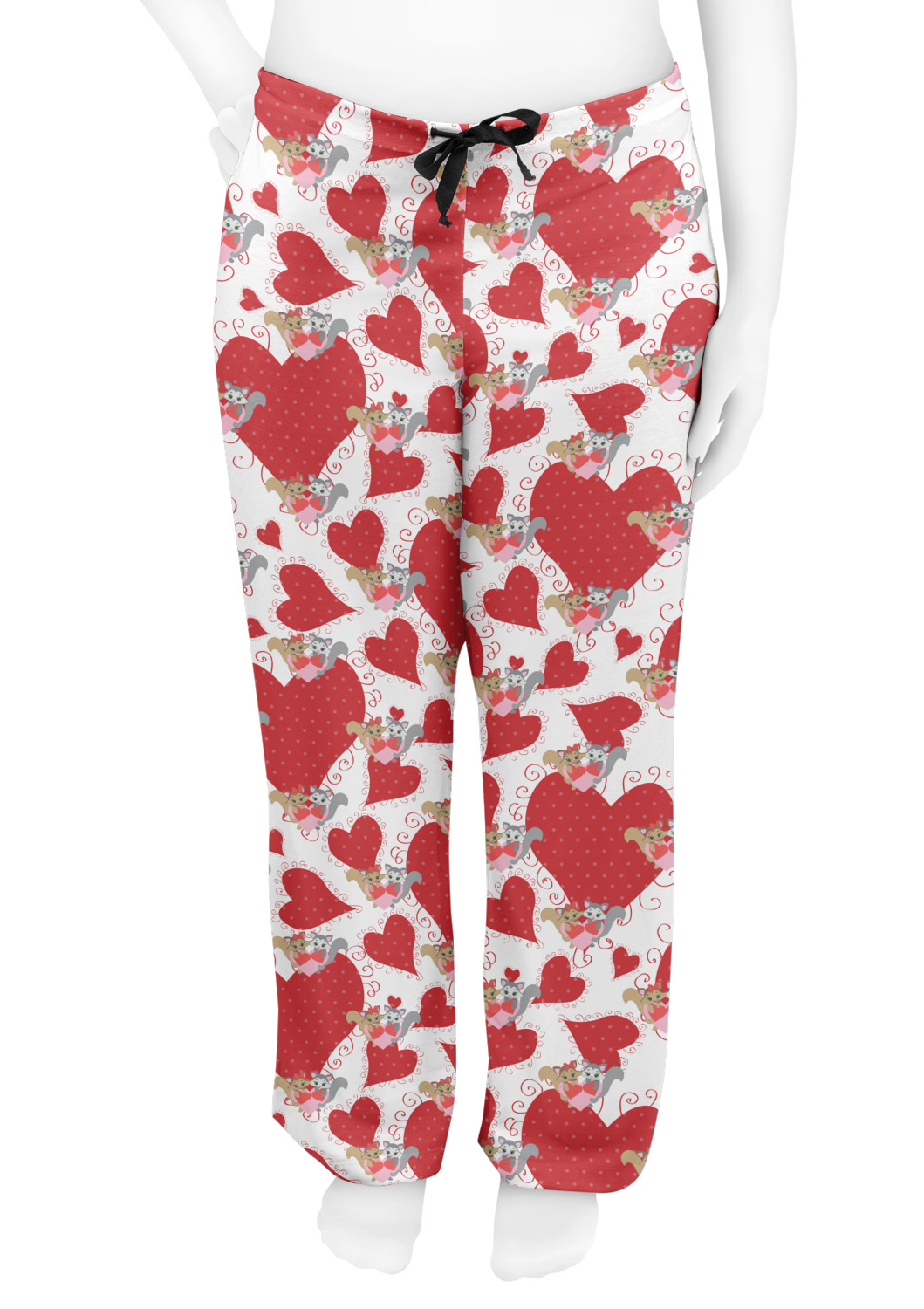 Custom Cute Squirrel Couple Womens Pajama Pants