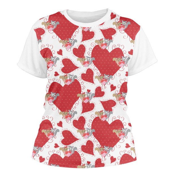 Custom Cute Squirrel Couple Women's Crew T-Shirt - Large