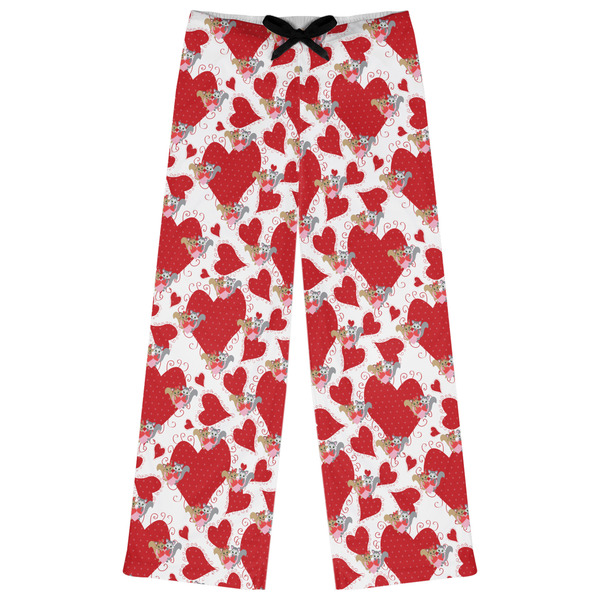 Custom Cute Squirrel Couple Womens Pajama Pants - XS