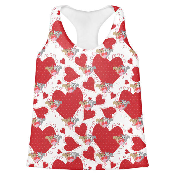Custom Cute Squirrel Couple Womens Racerback Tank Top - 2X Large