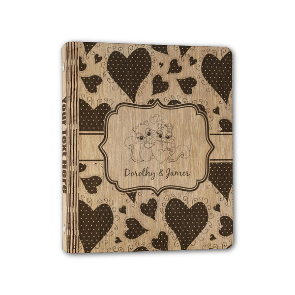 Custom Cute Squirrel Couple Wood 3-Ring Binder - 1" Half-Letter Size (Personalized)