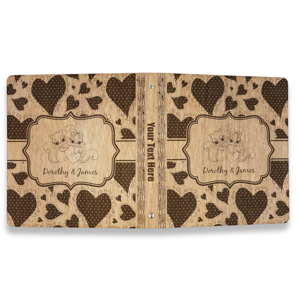 Cute Squirrel Couple Wood 3-Ring Binders - 1" Letter - Approval