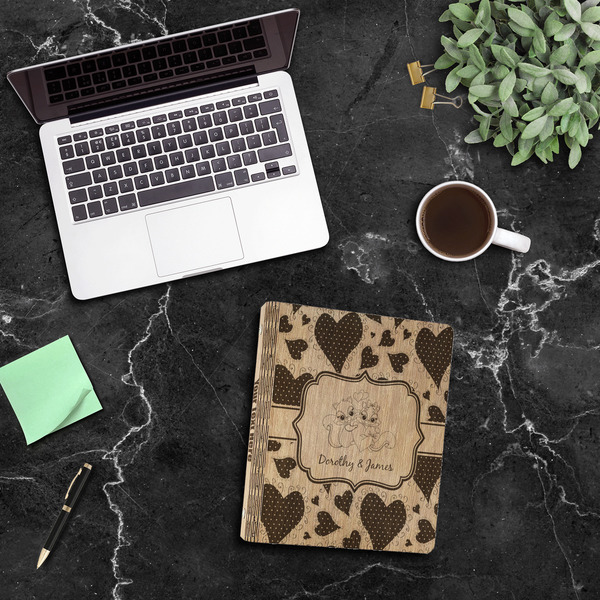 Cute Squirrel Couple Wood 3-Ring Binders - 1" Letter - In Context