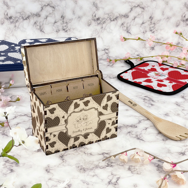 Cute Squirrel Couple Wood Recipe Boxes - Lifestyle