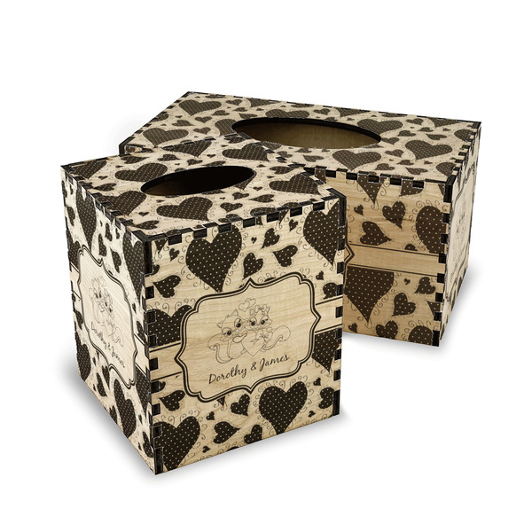 Cute Squirrel Couple Wood Tissue Box Covers - Parent/Main