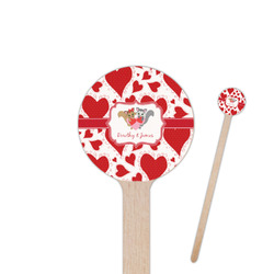 Cute Squirrel Couple 6" Round Wooden Stir Sticks - Double Sided (Personalized)