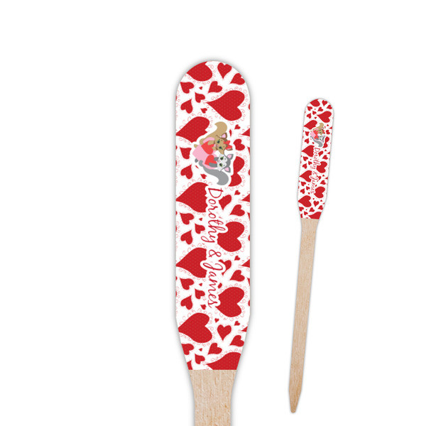 Custom Cute Squirrel Couple Paddle Wooden Food Picks (Personalized)