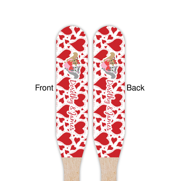 Cute Squirrel Couple Wooden Food Pick - Paddle - Double Sided - Front & Back