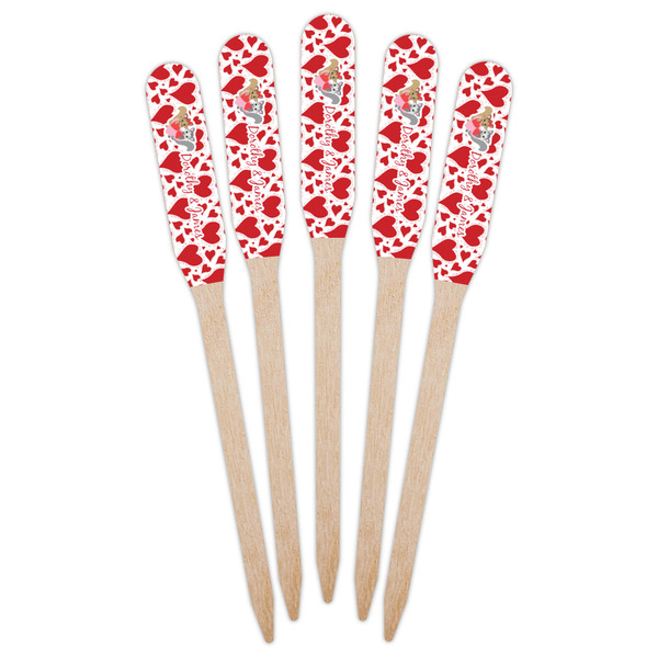 Cute Squirrel Couple Wooden Food Pick - Paddle - Fan View