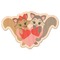 Cute Squirrel Couple Wooden Sticker - Main
